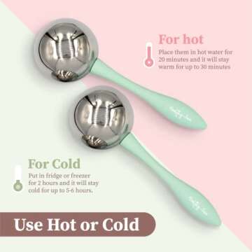 Facial Ice Globes for Face - 360 Stainless Steel face wand Globes Massager For Puffy Eyes & Dark Circles, Stimulates Collagen to Tighten Skin & Shrink Pores, Enhance Circulation & Smooth Looking Skin