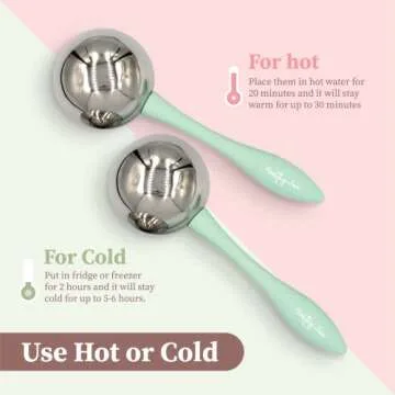 Facial Ice Globes for Face - 360 Stainless Steel face wand Globes Massager For Puffy Eyes & Dark Circles, Stimulates Collagen to Tighten Skin & Shrink Pores, Enhance Circulation & Smooth Looking Skin