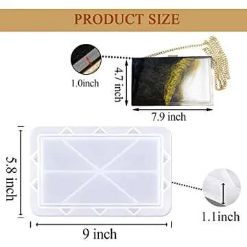 MUFUN Rectangle Resin Clutch Mold: Unique DIY Fashion Bag Kit