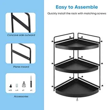Lvssci Corner 3 Tier Shelf - Perfect for Home Organization