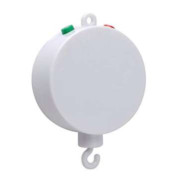 HLEEDUO Crib Mobile Motor,Rotating Mobile Spinner,Baby Music Box palys 35 lullab，Portable Sound Machine,Battery Operated