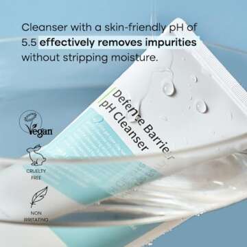 PURITO Defence Barrier Ph Cleanser 150ml/5.1 fl.oz Sensitive Skin, Oil Control, Pore Cleansing, Refreshening, Low pH 5.5, Gentle Cleanser, lightweight