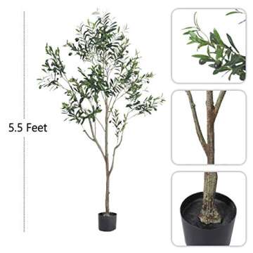 Bluecho 5.5FT Faux Olive Tree for Home Decor