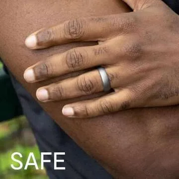 ROQ Silicone Rubber Wedding Rings for Women, Thin Lavender Leaves, Rubber Silicone Wedding Band, Bri...