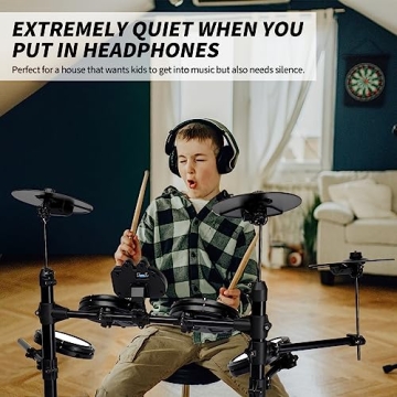 Ktaxon Electric Drum Set with Mesh Drums and Headphones