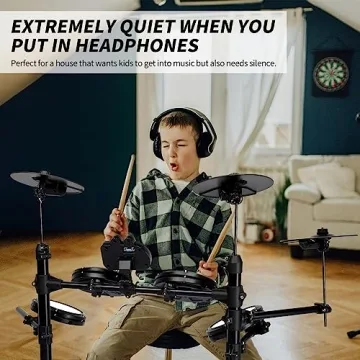 Ktaxon Electric Drum Set with Mesh Drums and Headphones