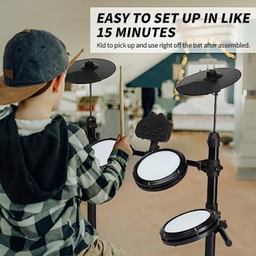 Ktaxon Electric Drum Set with Mesh Drums and Headphones