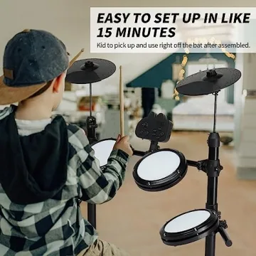 Ktaxon Electric Drum Set with Mesh Drums and Headphones