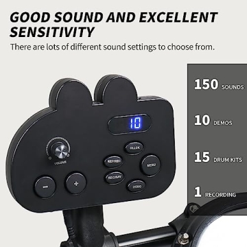 Ktaxon Electric Drum Set with Mesh Drums and Headphones