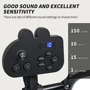 Ktaxon Electric Drum Set with Mesh Drums and Headphones