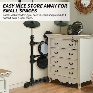 Ktaxon Electric Drum Set with Mesh Drums and Headphones