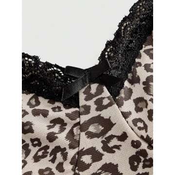 SOLY HUX Women's Y2k Lace Trim Leopard Print Camisole Tops Sleeveless Spaghetti Strap Cheetah Crop Tank Top Multicoloured Leopard X-Small