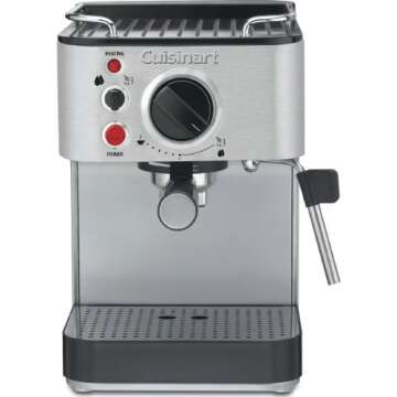 Cuisinart EM-100NP1 1.66 Quart Espresso Maker Machine, Stainless Steel, Manual
