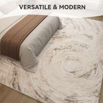 Beige Brown Neutral Rug 5x7 Area Rugs for Living Room Bedroom Dining Room Under Table Office Rug Was...