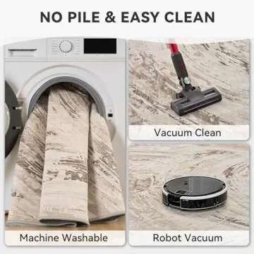 Beige Brown Neutral Rug 5x7 Area Rugs for Living Room Bedroom Dining Room Under Table Office Rug Washable Modern Abstract Carpet Easy Maintain Durable No Pile