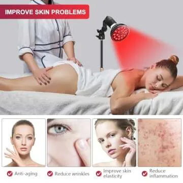 Wolezek Red Light Therapy Lamp for Face and Body, LED Red Light Therapy Bulb with Adjustable Desk Stand 10in-16.5in, 18 LEDs 660nm Red and 850nm Near Infrared Combo Red Light Therapy Device at Home