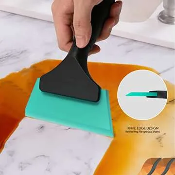 EHDIS Small Squeegee 5 inch Rubber Window Tint Windshield Scraper for Car,Glass, Mirror, Shower, Door,Bathroom Cleaning (Light Blue)