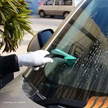 EHDIS Small Squeegee 5 inch Rubber Window Tint Windshield Scraper for Car,Glass, Mirror, Shower, Door,Bathroom Cleaning (Light Blue)