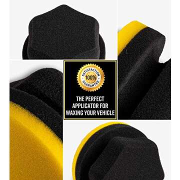 Adam's Polishes Yellow Hex Grip Car Wax Foam Applicator - Car Detailing Tool for Waxing Kit Glaze Se...