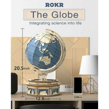 ROKR 3D Wooden Puzzle Globe Kit for All Ages