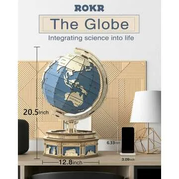 ROKR 3D Wooden Puzzle Globe Kit for All Ages