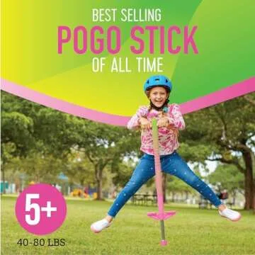 Flybar Maverick Pogo Stick for Kids Ages 5+, 40 to 80 Pounds, Perfect for Beginners, Easy Grip Handles, Anti-Slip Pegs, Outdoor Toys for Boys, Jumper Toys for Girls, Outside Toys for Kids
