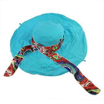Women's Foldable Beach Sun Visor Hat UPF 50+ Stylish