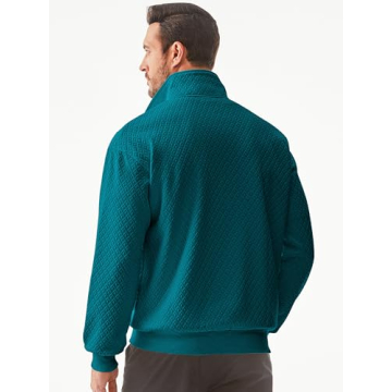 JMIERR Men's Stylish Quarter Zip Waffle Sweatshirt