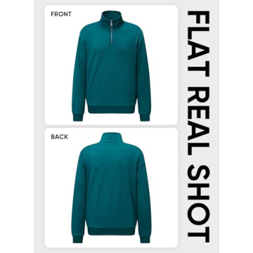 JMIERR Men's Stylish Quarter Zip Waffle Sweatshirt