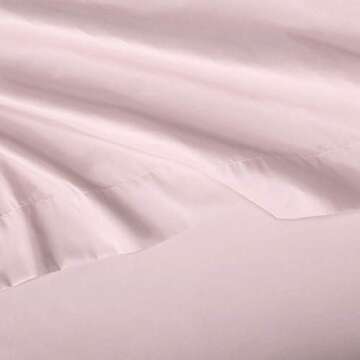 Amazon Basics Kid's Soft Easy-Wash Lightweight Microfiber 4-Piece Sheet Set, Full, Light Pink, Solid