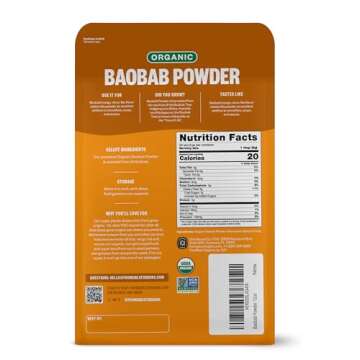 FGO Organic Baobab Powder, from Zimbabwe, 12oz (Pack of 1)