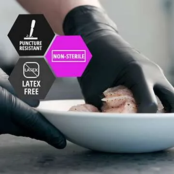 MED PRIDE Black Nitrile Medical Examination Gloves (X-Large, 100-Count) Ultra-Strong 6 mil Thick, La...