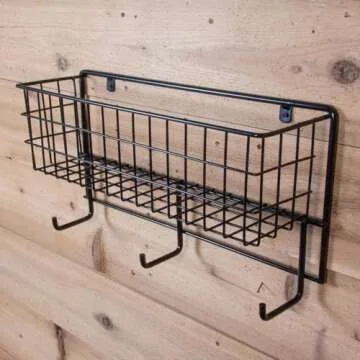 EASY-UP Wire Basket & Horse Tack Rack | Barn Supply Organizer | Heavy-Duty & Easy to Install | Trans...