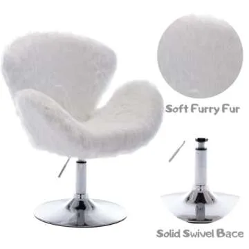 Birsppy White Makeup Vanity Chair for Stylish Comfort