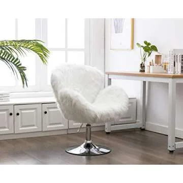 Birsppy White Makeup Vanity Chair for Stylish Comfort