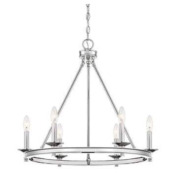 Savoy House 6-Light Farmhouse Chandelier in Polished Nickel