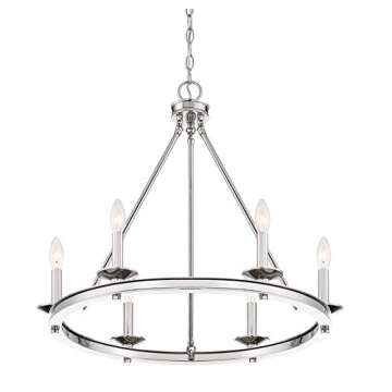 Savoy House 6-Light Farmhouse Chandelier in Polished Nickel