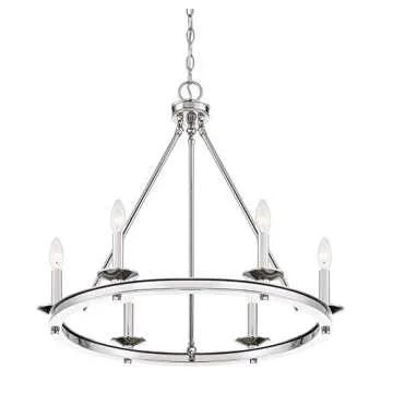 Savoy House 6-Light Farmhouse Chandelier in Polished Nickel