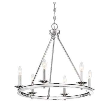 Savoy House 6-Light Farmhouse Chandelier in Polished Nickel