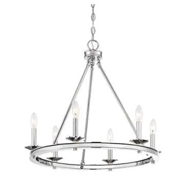 Savoy House 6-Light Farmhouse Chandelier in Polished Nickel