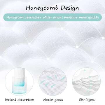 HIPHOP PANDA 10 Pack 6-Layers Muslin Burp Cloths Large - Durable 100% Cotton - Baby Essentials Extra Absorbent and Soft Boys & Girls Rags for Newborn Registry (White, 20" X10")