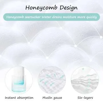 HIPHOP PANDA 10 Pack 6-Layers Muslin Burp Cloths Large - Durable 100% Cotton - Baby Essentials Extra Absorbent and Soft Boys & Girls Rags for Newborn Registry (White, 20" X10")