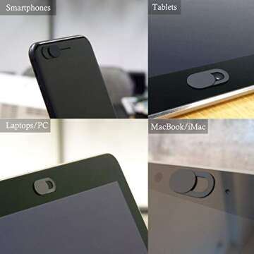 6 Pack Laptop Camera Cover Slide, Webcam Cover Slider Stickers for Computer, MacBook Pro/Air, iPhone, Tablets, PC, iPad, iMac, Cell Phone, Echo Show, Privacy Blocker Sliding Shield,Anti-Spy