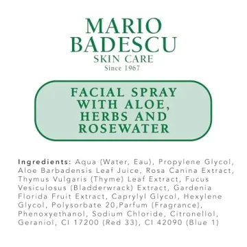 Mario Badescu Facial Spray with Aloe, Herbs and Rose Water for All Skin Types, Face Mist that Hydrates, Rejuvenates & Clarifies, 4 FL OZ & 2 FL OZ Combo
