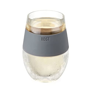 HOST Cooling Cup: Double Wall Insulated Wine Tumbler Set, 8.5 oz, Grey