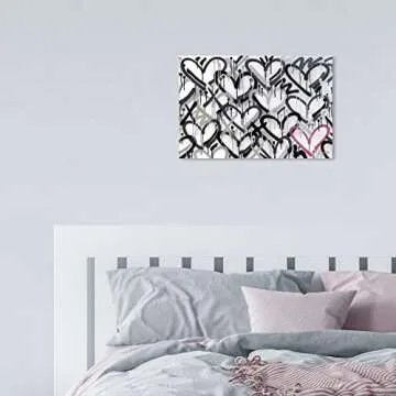 Oliver Gal Black and Pink Abstract Modern Canvas Art