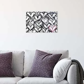 Oliver Gal Black and Pink Abstract Modern Canvas Art