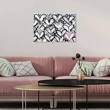 Oliver Gal Black and Pink Abstract Modern Canvas Art