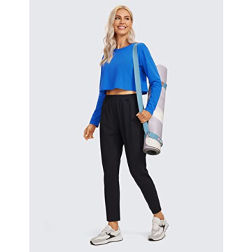 Buy CRZ YOGA Women’s Crop Top - Comfortable Long Sleeve
