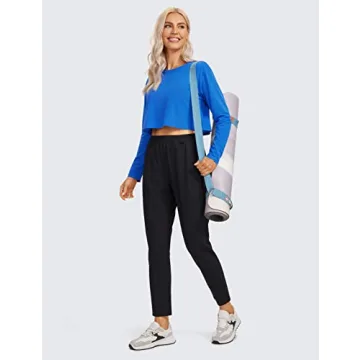 Buy CRZ YOGA Women’s Crop Top - Comfortable Long Sleeve